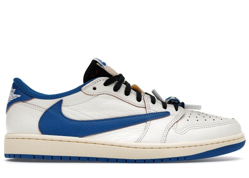 Jordan Air Jordan 1 Retro Low OG SP Fragment x Travis Scott — Sail / Military Blue